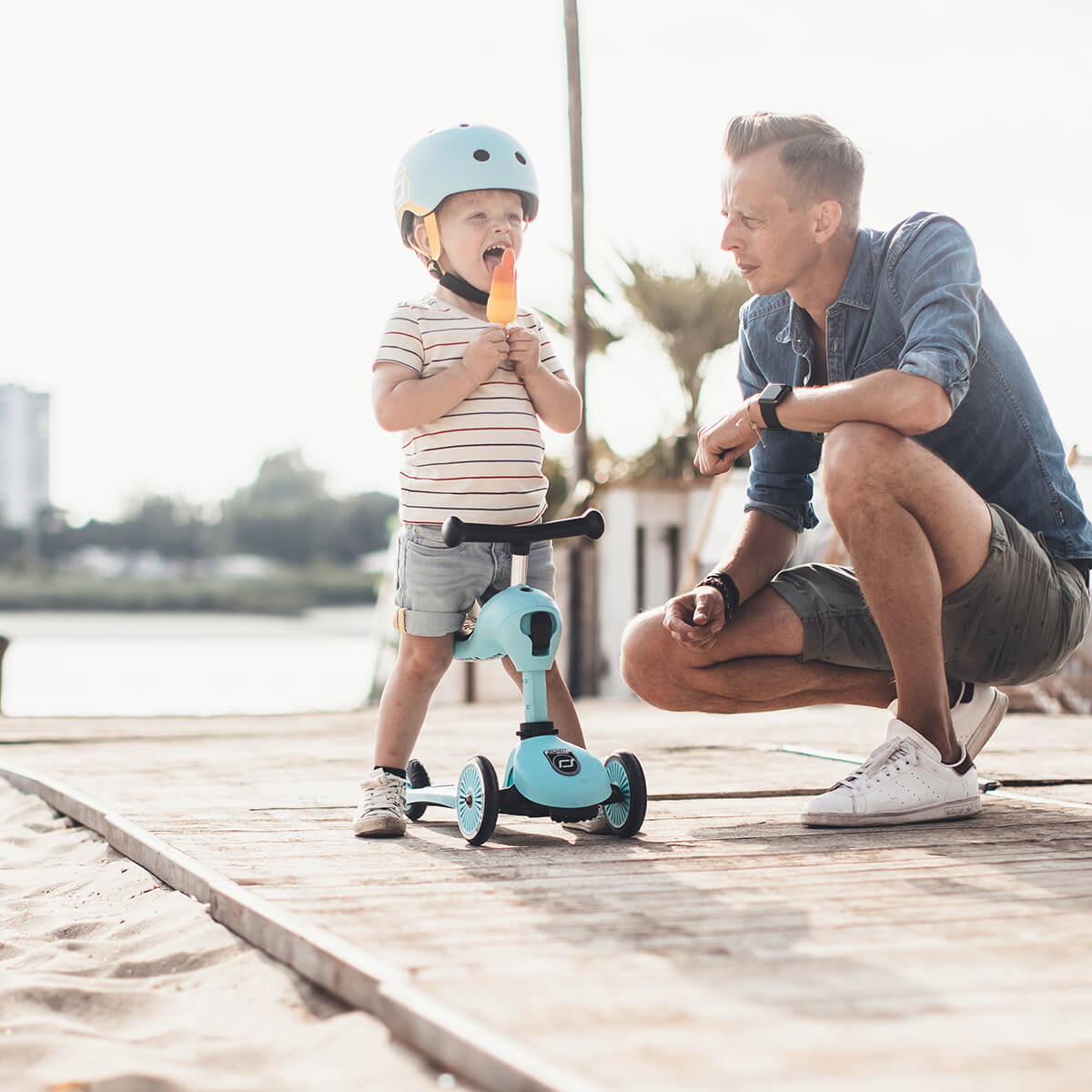 Boys Toddler Scooter in blue works for ages 1+ with the sit to stand scooter