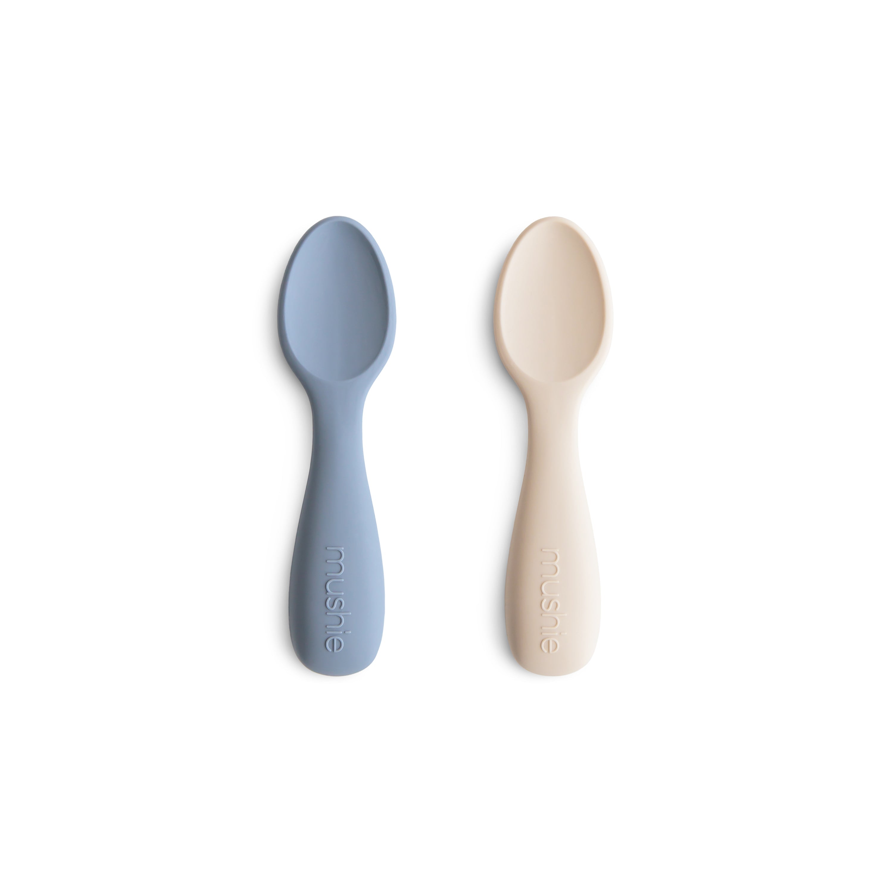 Silicone Toddler Starter Spoons 2-Pack silicone tableware Mushie Tradewinds/Shifting Sand  