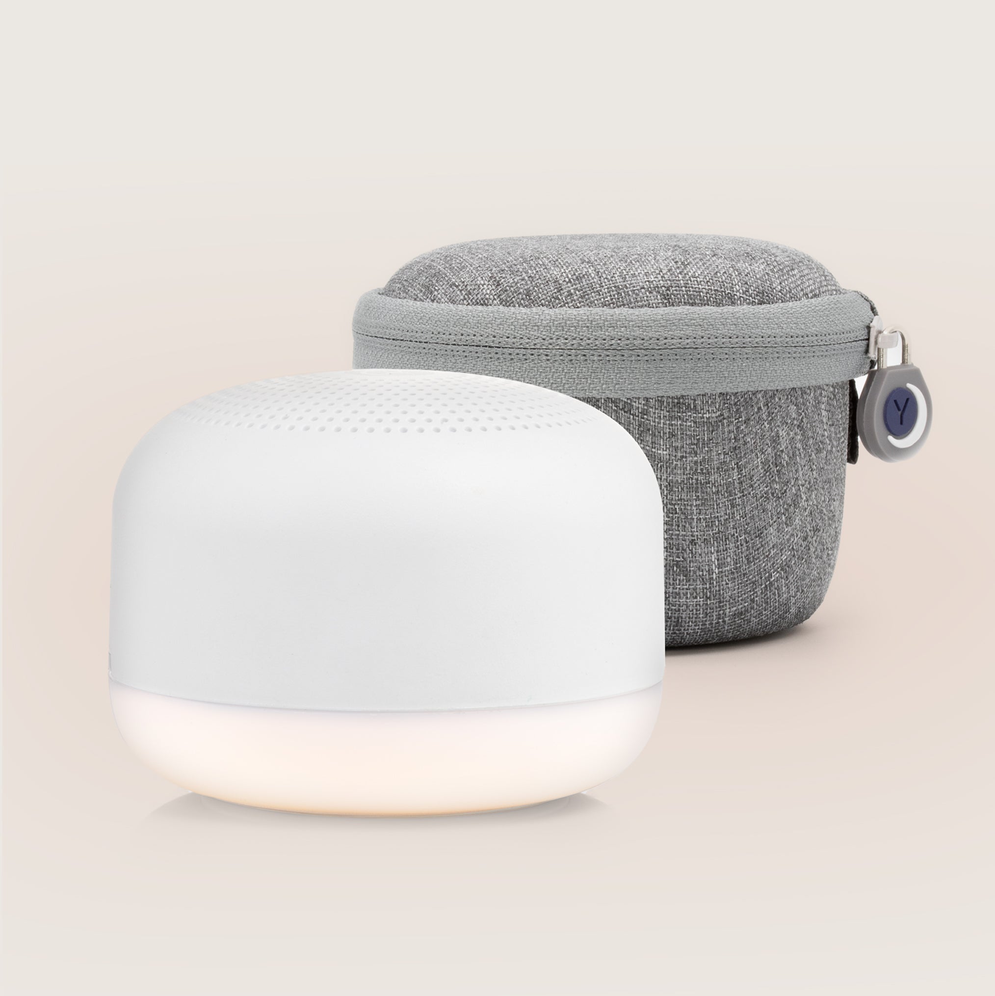 Travel Mini Sound Machine with Night Light, White, and Travel Case