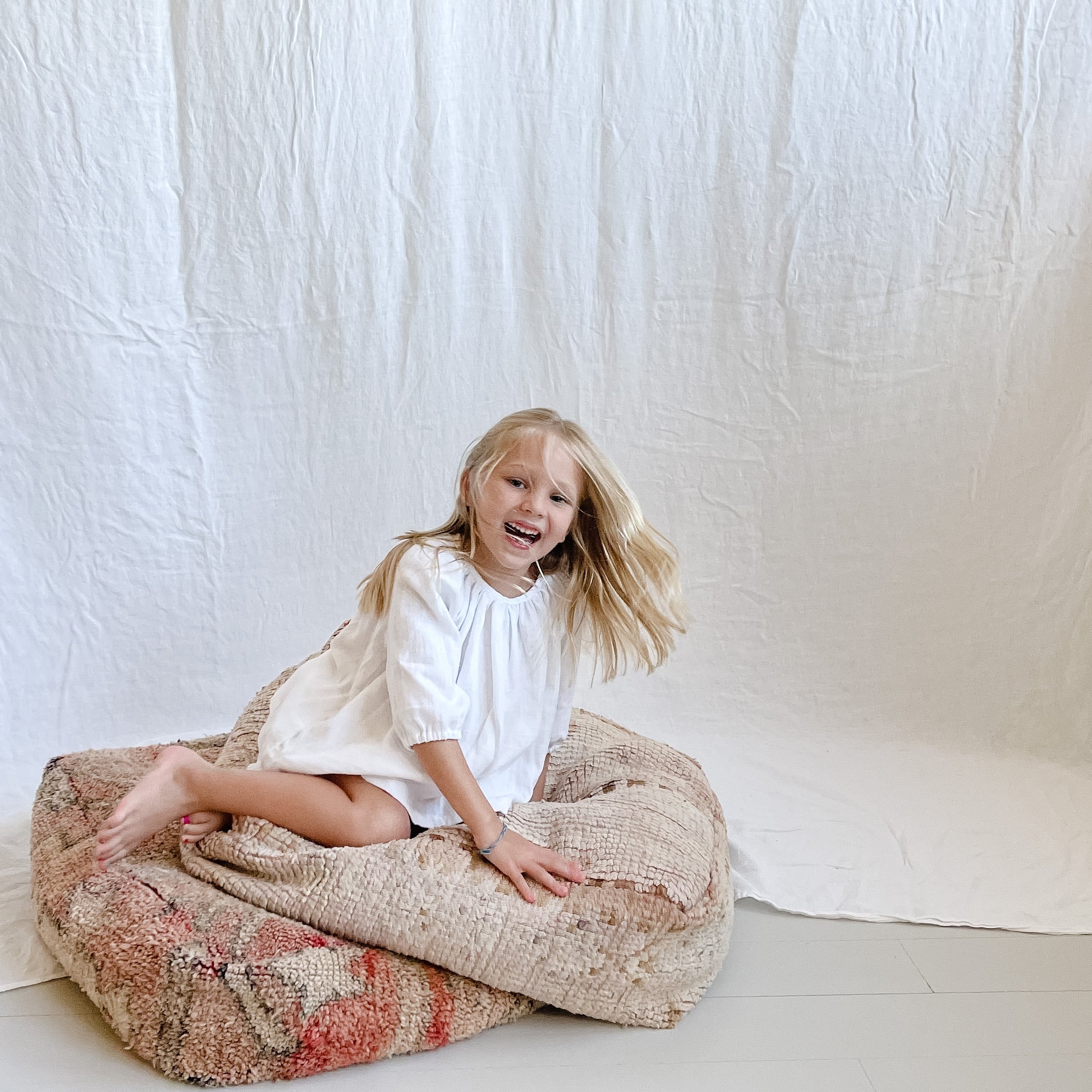 Baby Long Sleeve Peasant Top - White