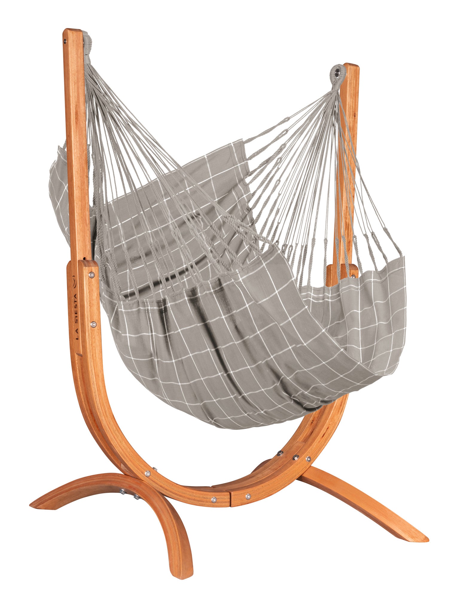 Udine Outdoor Almond - Weather-Resistant Hammock Chair with FSC® certified Eucalyptus Stand