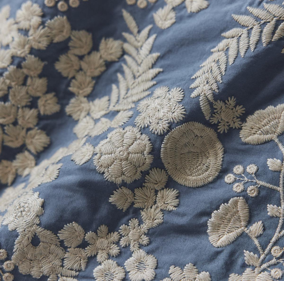 Avery Embroidered Blazer - Regency Blue & Cream Floral Embroidery