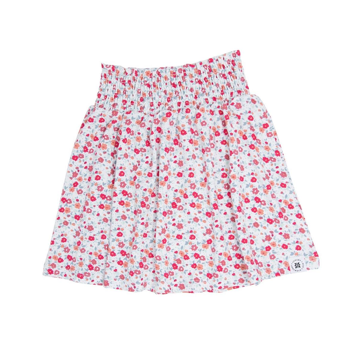 Smocked Skirt - Crimson Floral