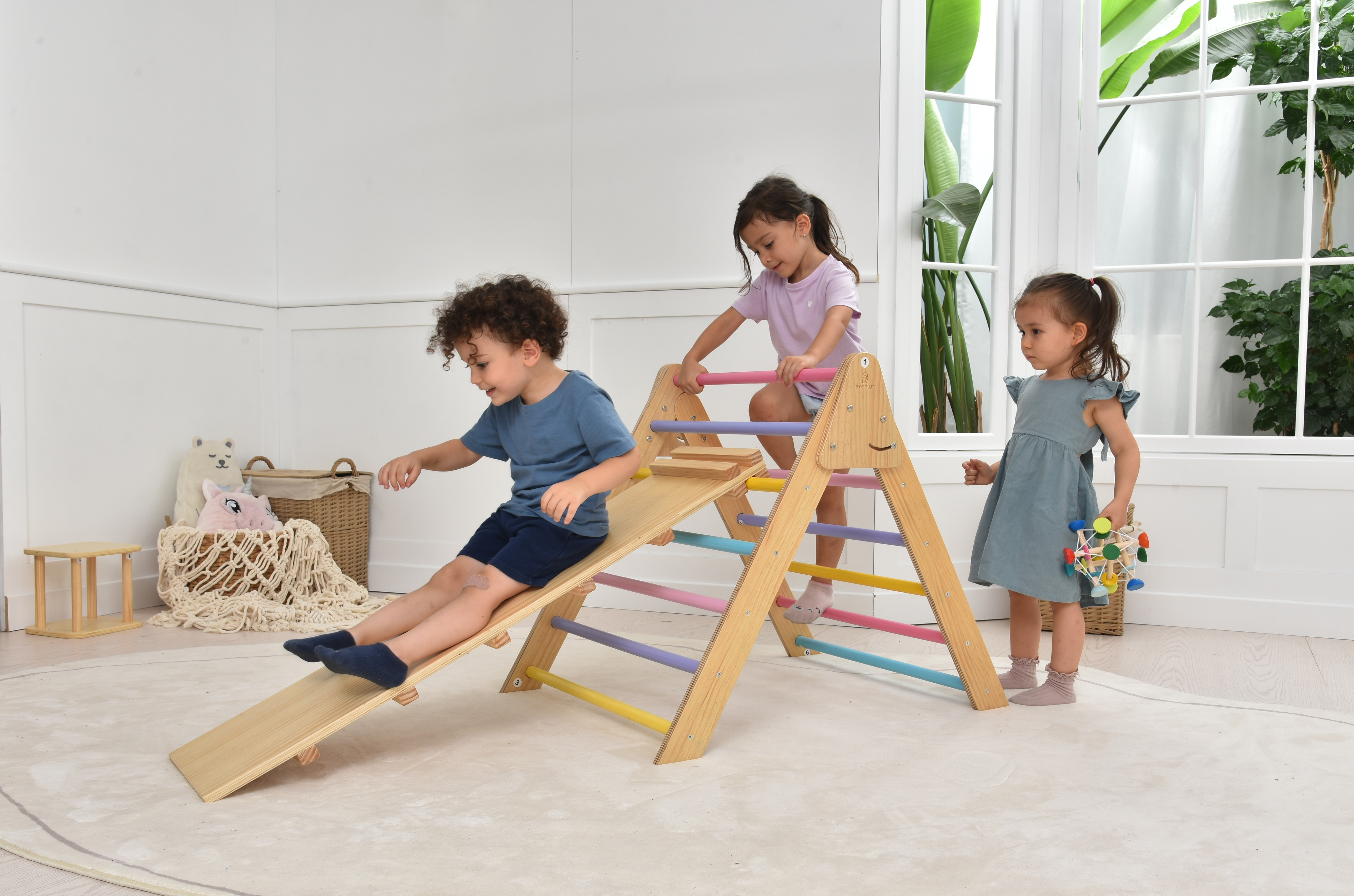 Olive- Pikler Triangle Ladder and Climber Slide - Multiple Sizes Indoor Avenlur.com   