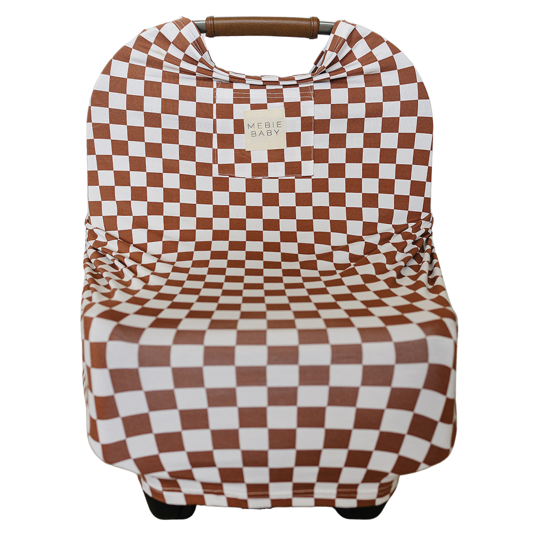 Rust Checkered Bamboo Multi-Use Cover  Mebie Baby   