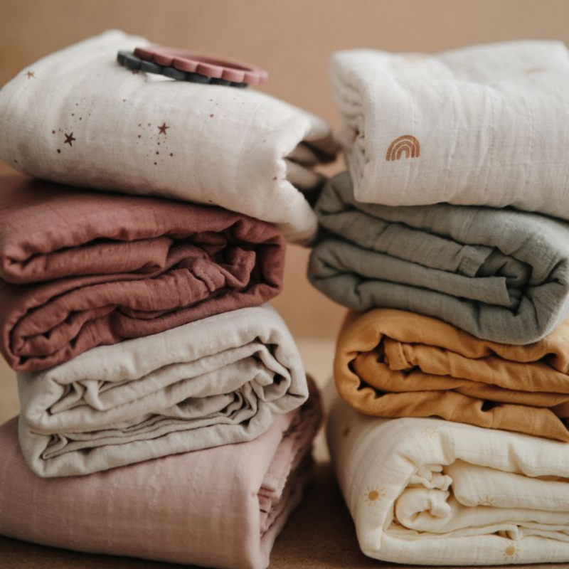 Muslin Swaddle Blanket Organic Cotton Flowers Little Wonder Co