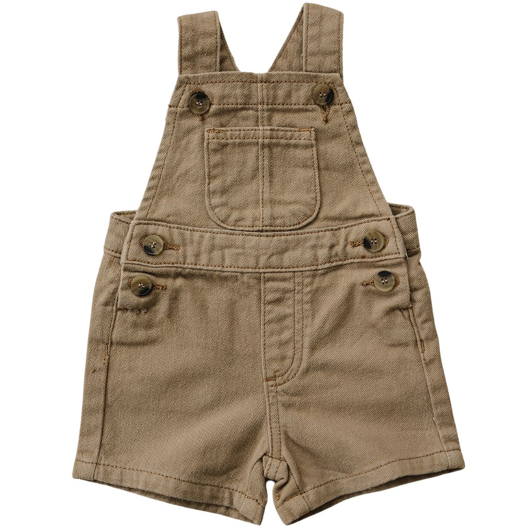 Tan Twill Overalls  Mebie Baby   