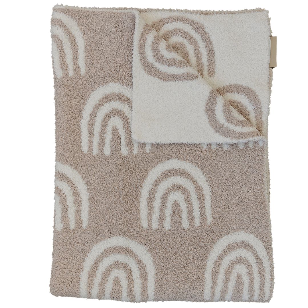 Taupe Rainbow Plush Blanket  Mebie Baby   