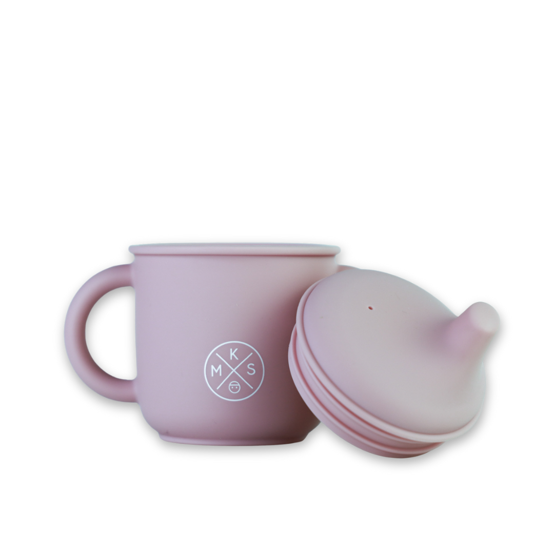 Silicone Sippy Cup with lid and handles Lilac Drinking cup MKS Miminoo   