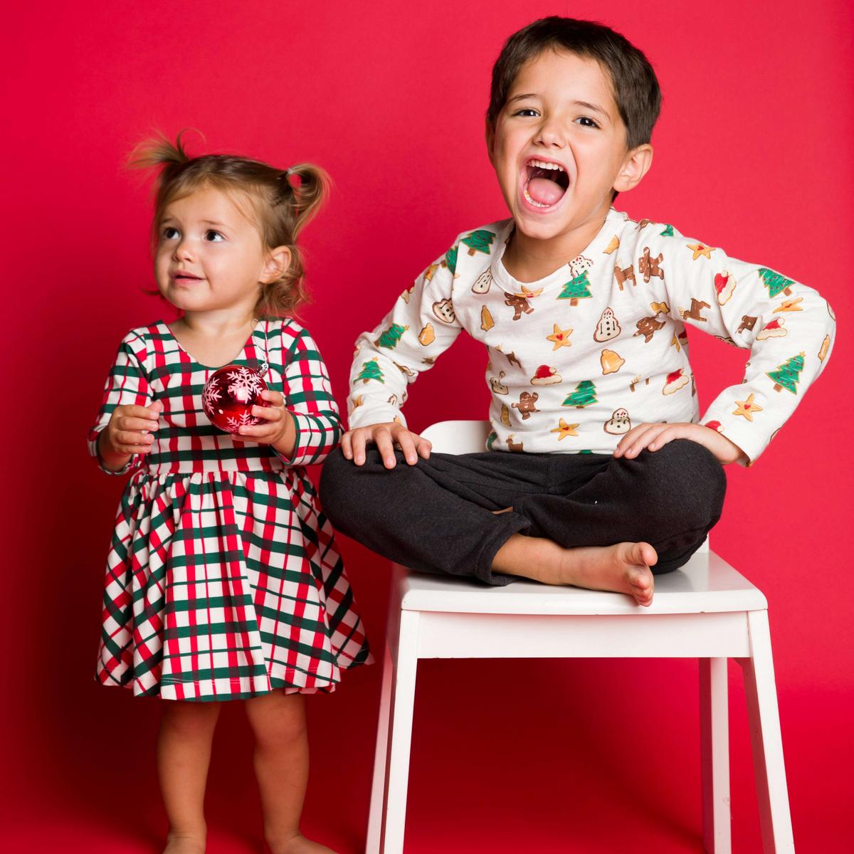 Long Sleeve Slub Jersey Crewneck Tee - Holiday Cookies