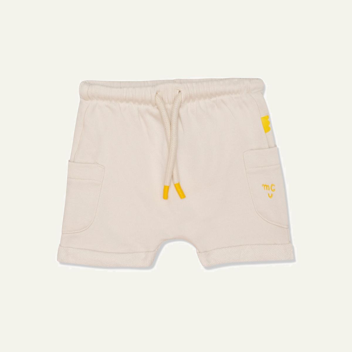 Recycled Cotton Cream Baby Shorts - Natural