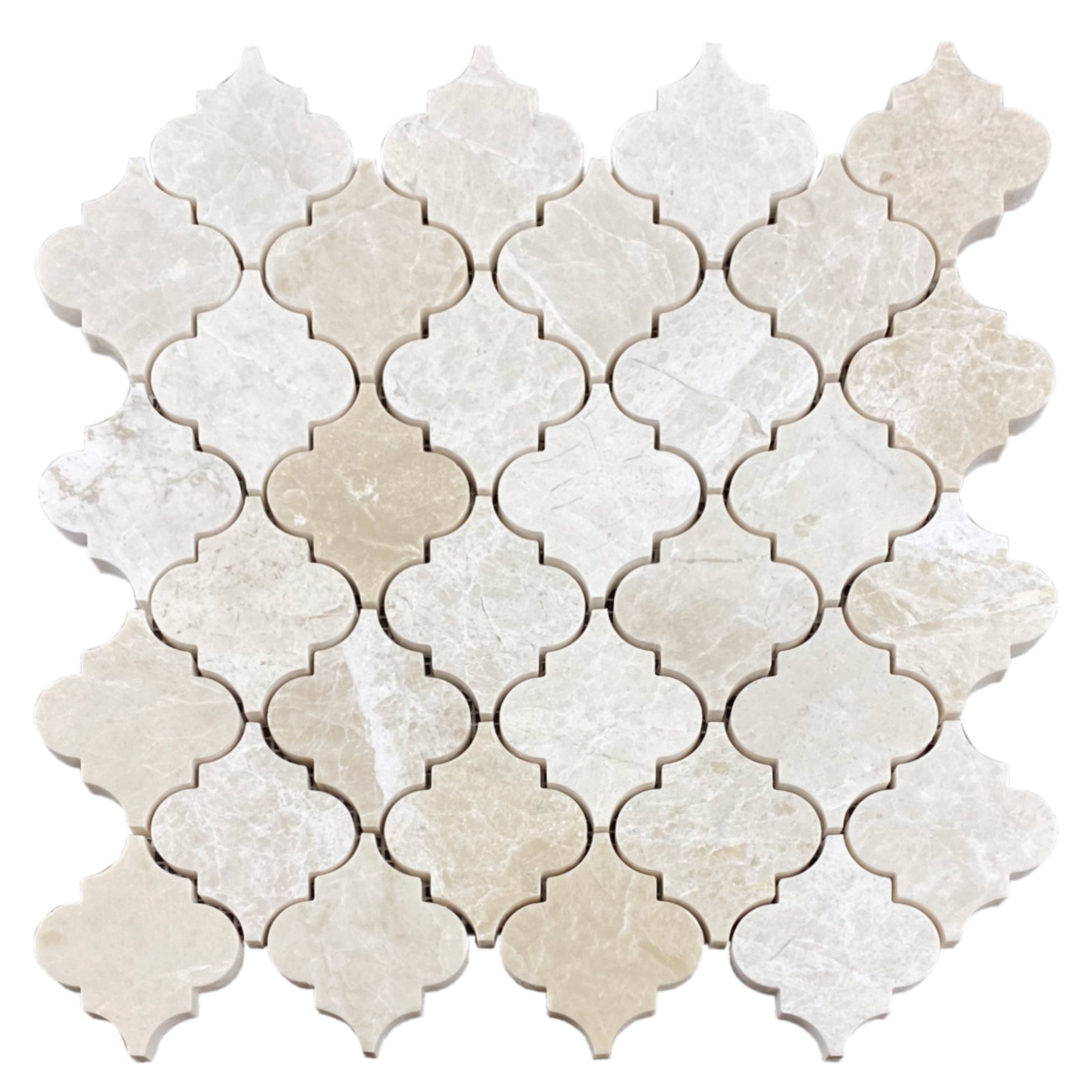 Vanilla Beige Marble Casablanca on 12" x 12" Mesh Mosaic Tile - Belair Collection