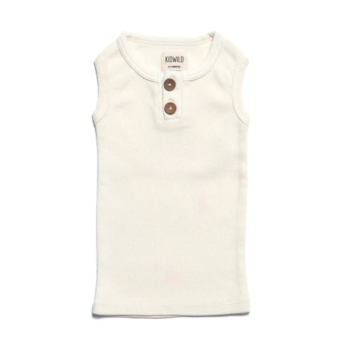 Organic Vintage Henley Tank - Vanilla