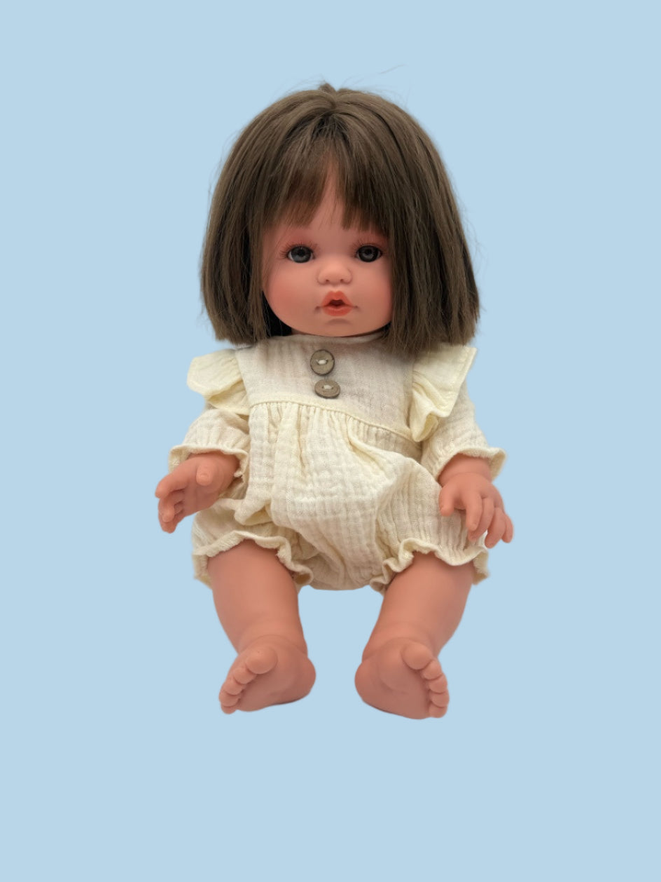 Doll Clothes | Doll Muslin Romper - Vanilla Cream (11" - 14" dolls)