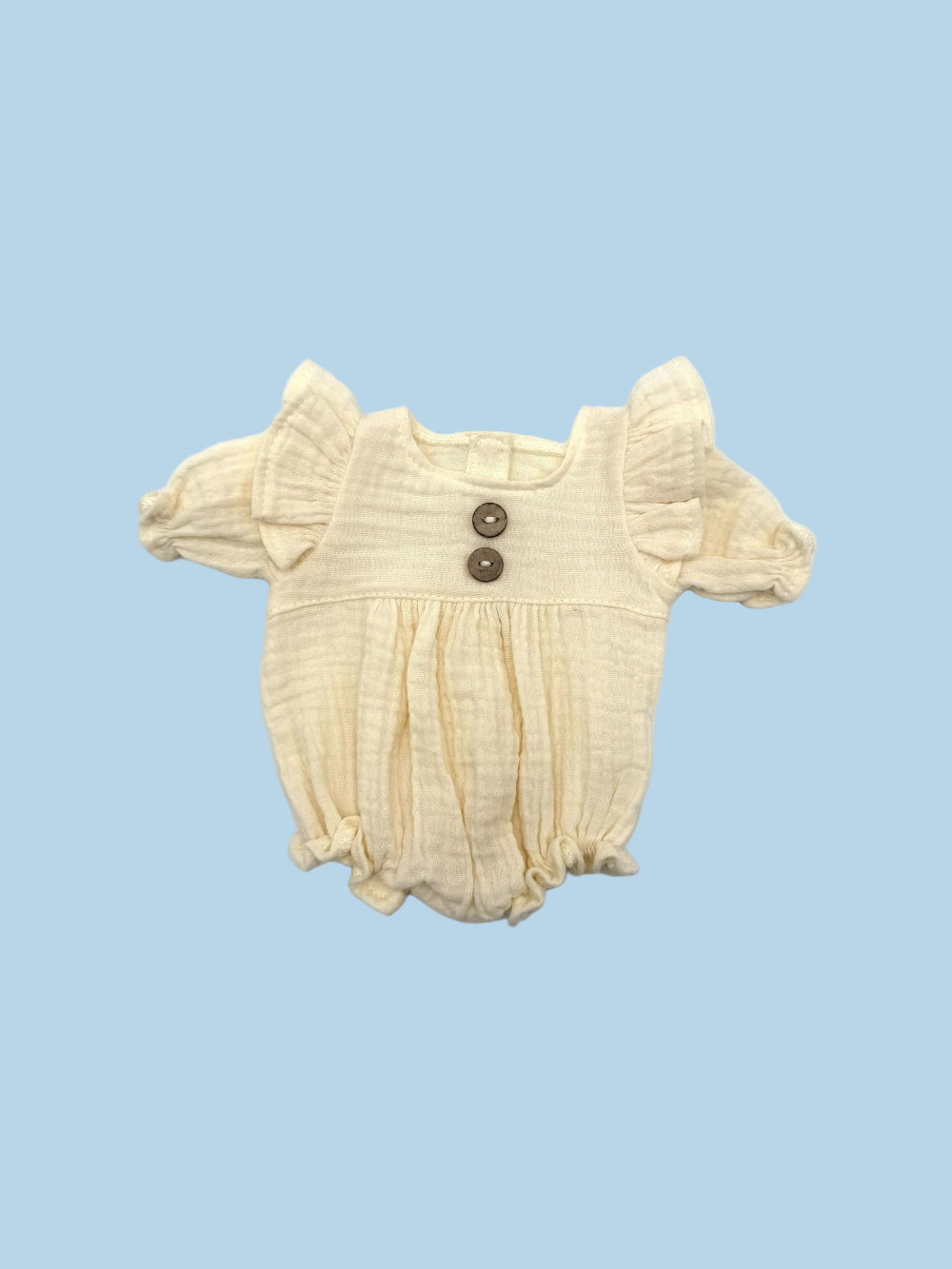Doll Clothes | Doll Muslin Romper - Vanilla Cream (11" - 14" dolls)