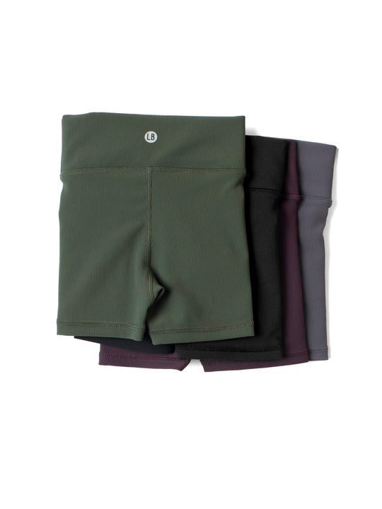 Baby Athletic Ribbed Biker Short - Plum
