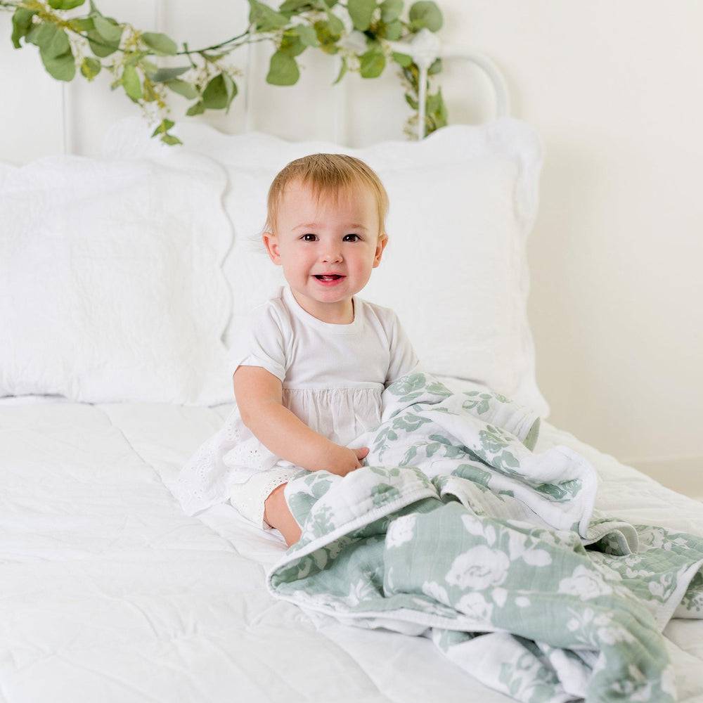 Vintage Floral + Modern Floral Premium Cotton Snuggle Blanket Snuggle Blanket Bebe au Lait   