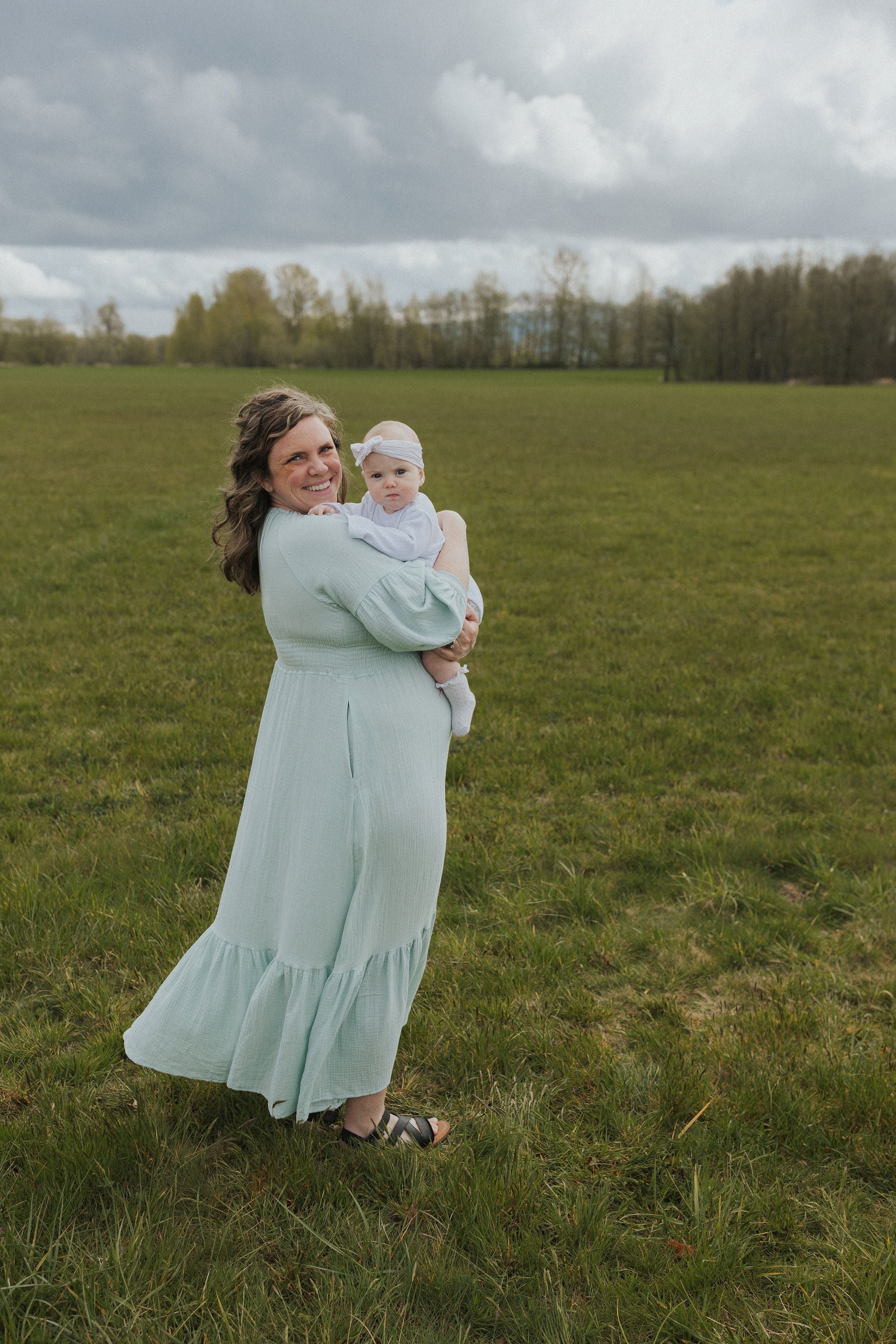 Eliza Maternity and Nursing Dress - Sage