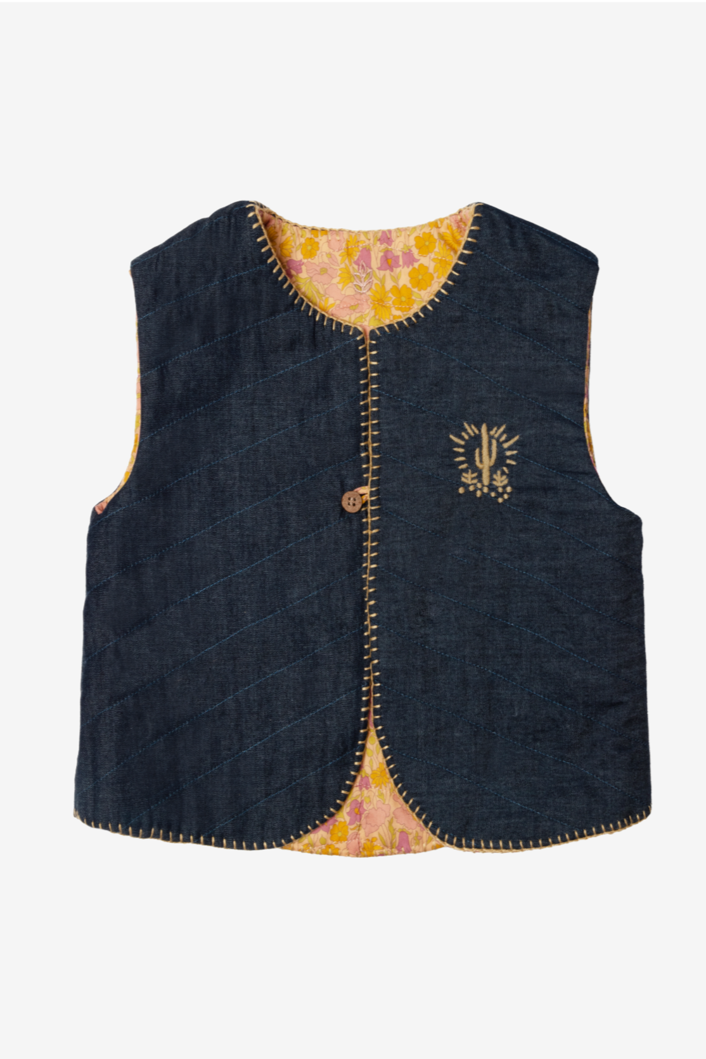 Reversible Baby Vest - Cream Liberty