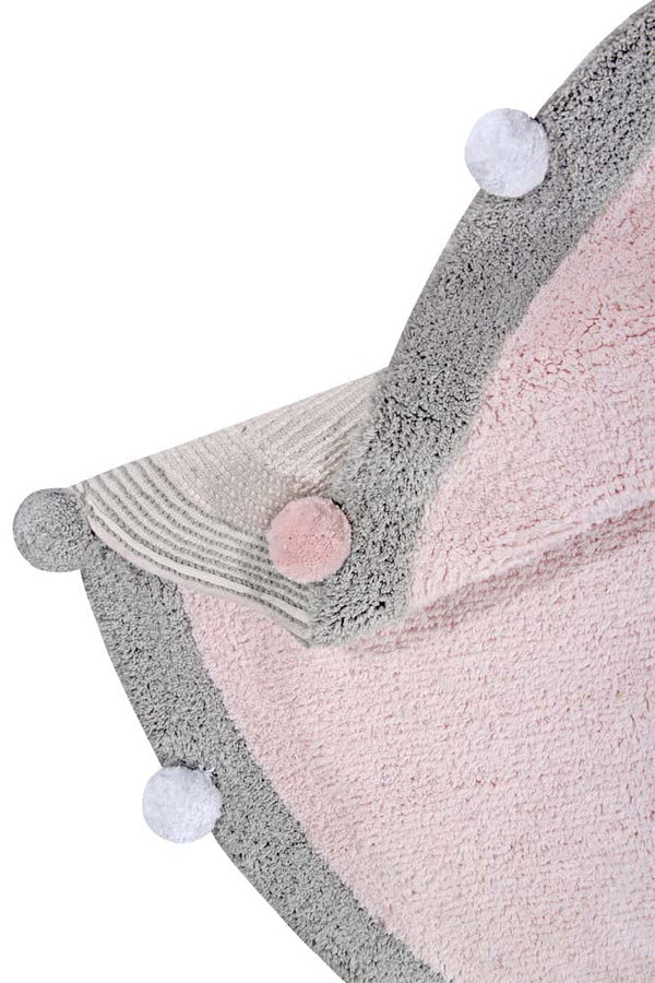 WASHABLE RUG BUBBLY SOFT PINK - GREY  Little Wonder & Co   