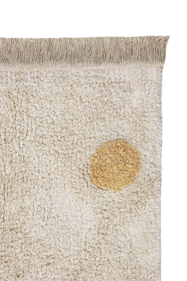 WASHABLE RUG HIPPY DOTS NATURAL - HONEY  Little Wonder & Co   