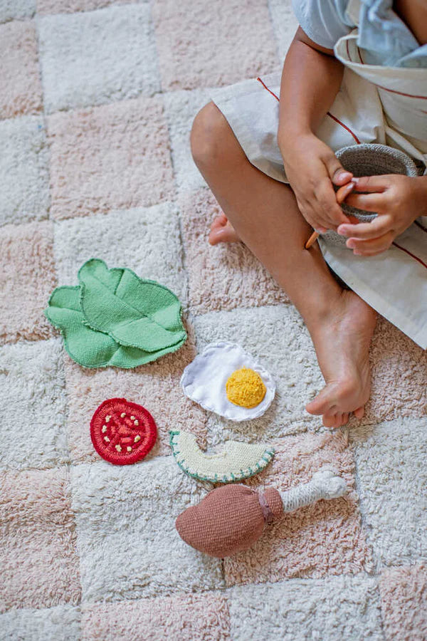 WASHABLE RUG KITCHEN TILES ROSE  Little Wonder & Co   