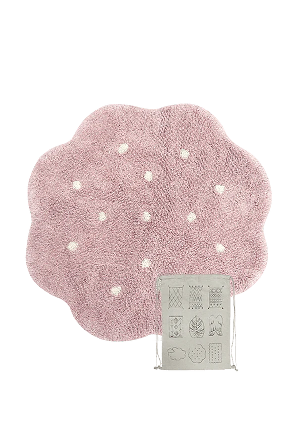 WASHABLE RUG MINI LITTLE BISCUIT PINK  Little Wonder & Co   