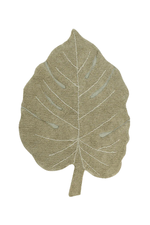 WASHABLE RUG MONSTERA OLIVE  Little Wonder & Co   