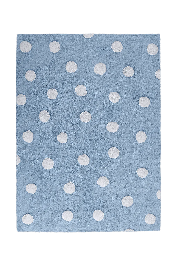 WASHABLE RUG POLKA DOTS BLUE  Little Wonder & Co   