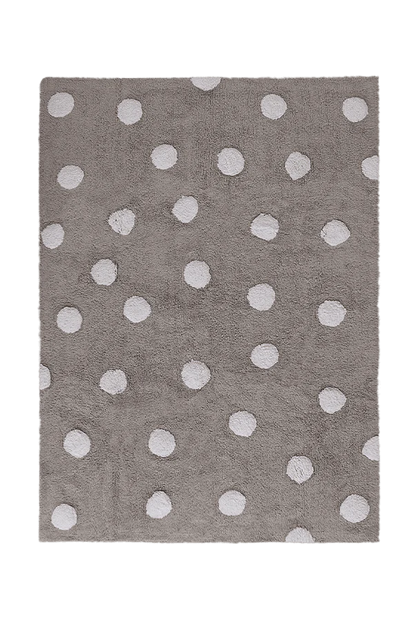 WASHABLE RUG POLKA DOTS GREY  Little Wonder & Co   