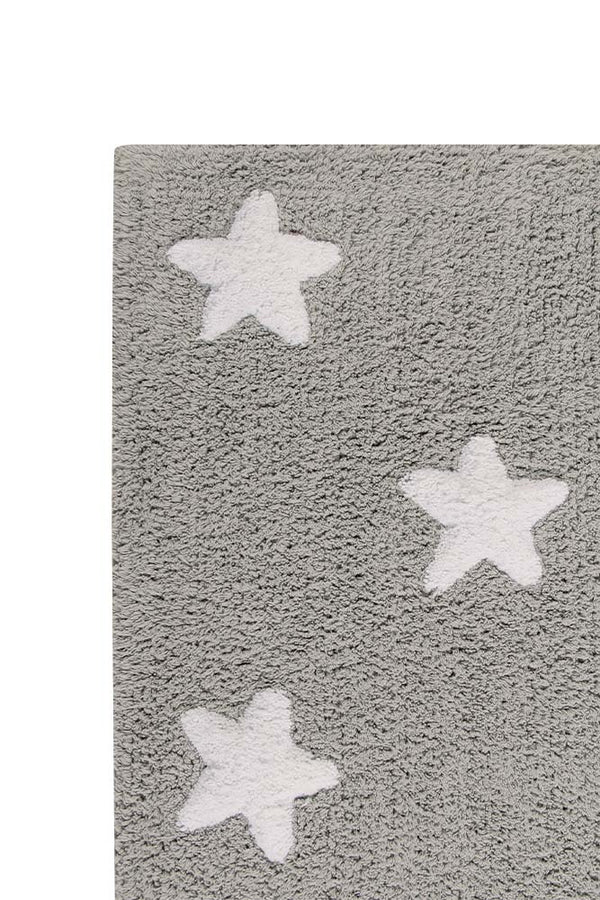 WASHABLE RUG STARS GREY  Little Wonder & Co   