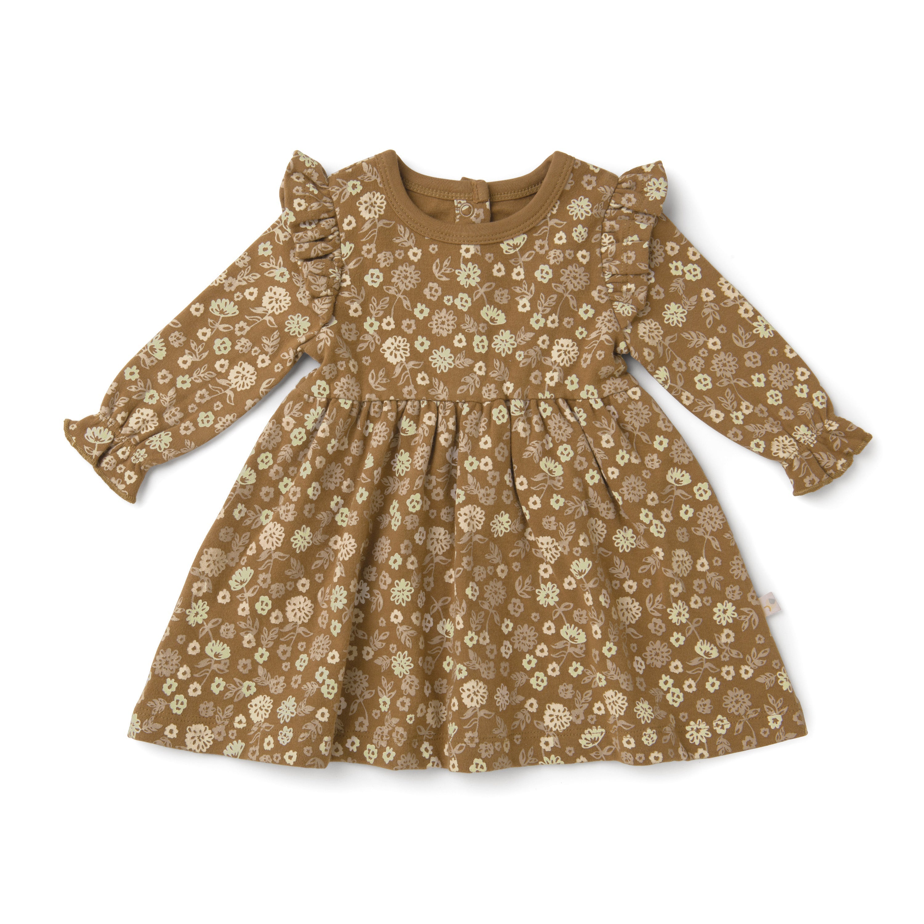 Organic Girls Ruffle Dress - Wildflower Ruffle Dress Makemake Organics   