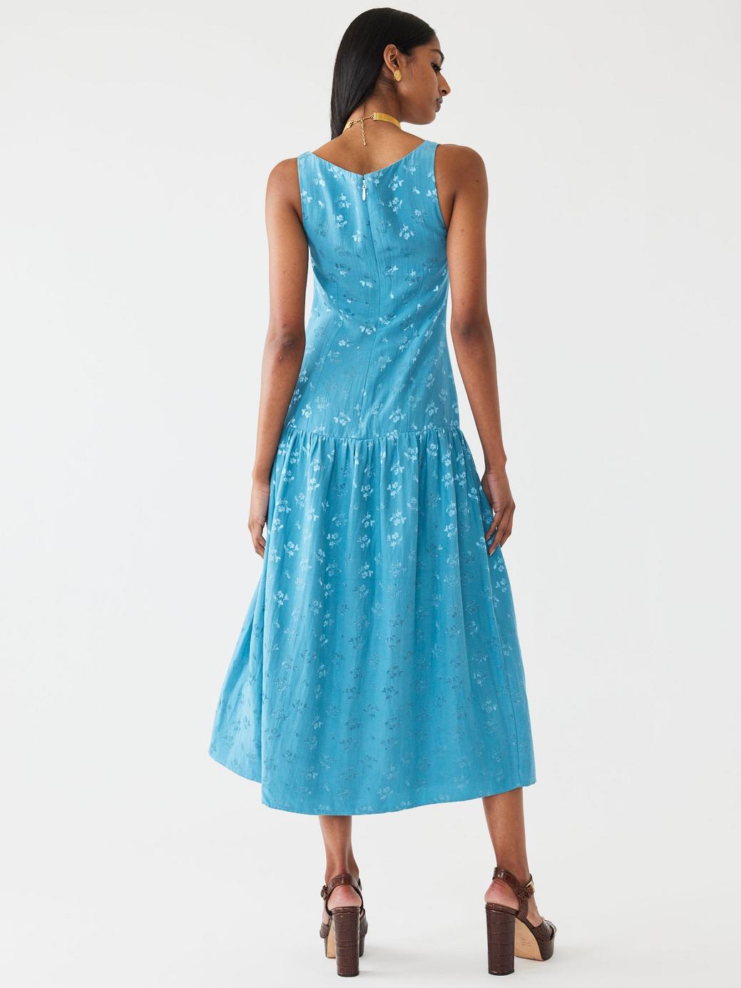 Ella Dress - Frozen Blue Bouquet