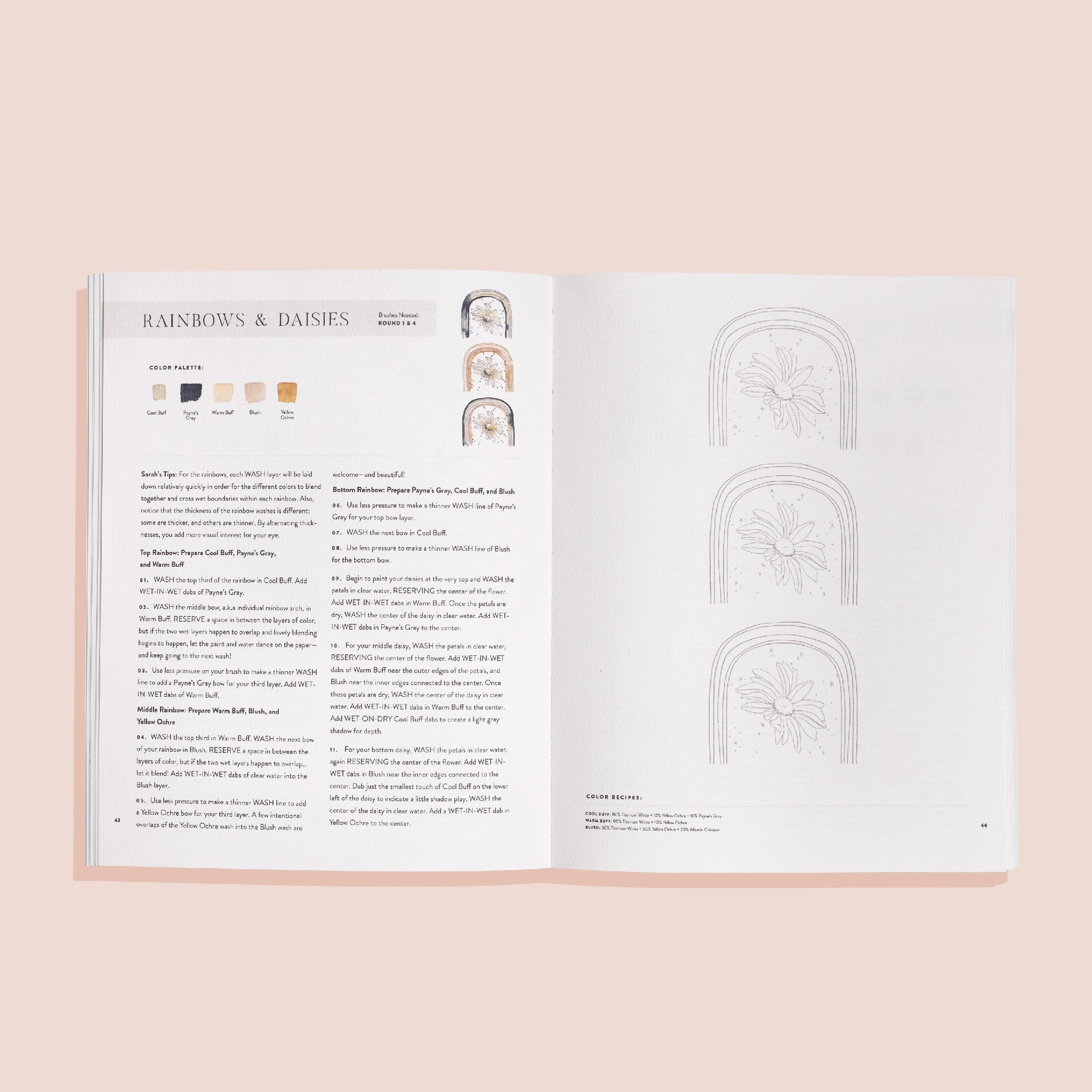 Watercolor Workbook: Flowers, Feathers, and Animal Friends