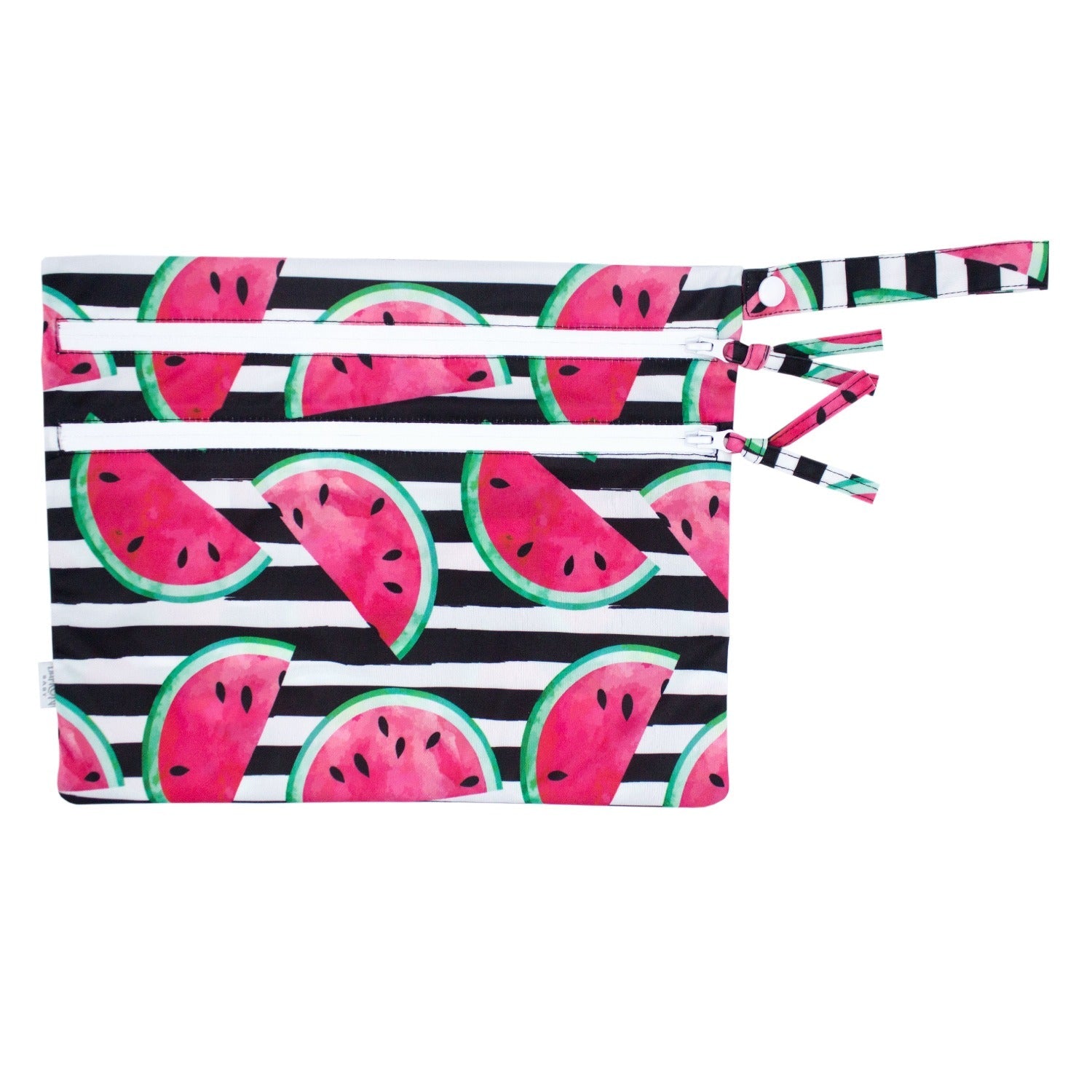 Summer Stripes - Watermelon - Waterproof Wet Bag (For mealtime, on-the-go, and more!)  BapronBaby   