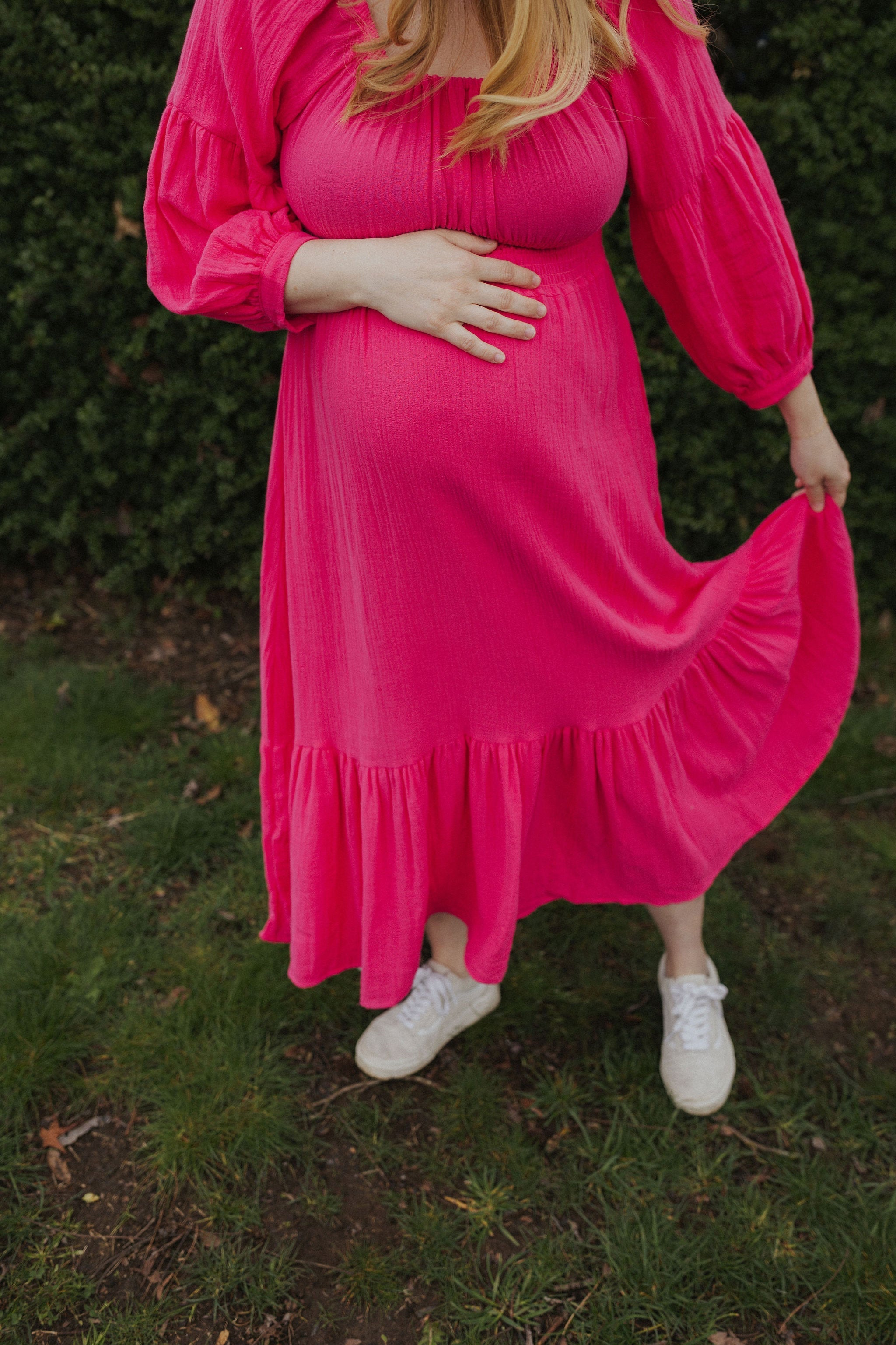 Eliza Maternity and Nursing Dress - Pink