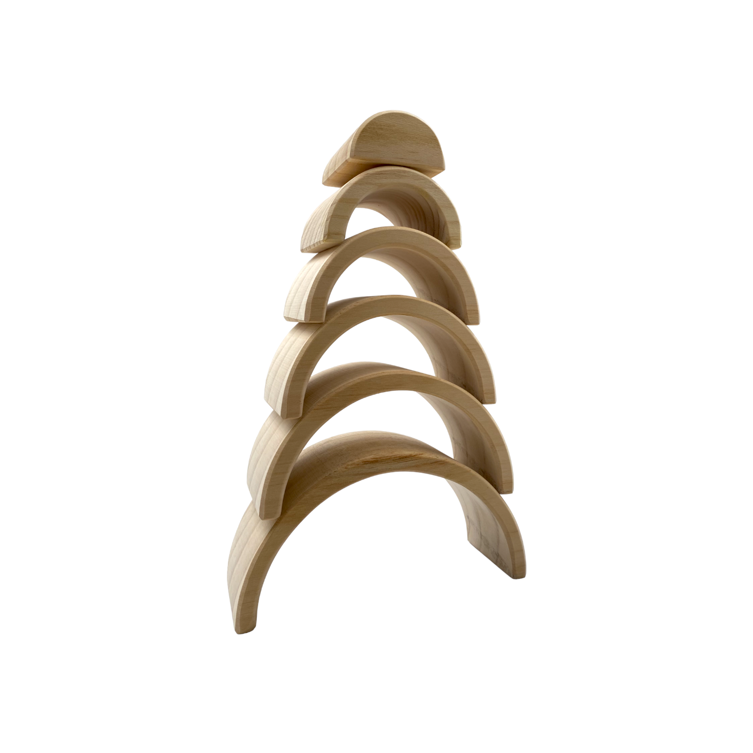 **Pre-order (Ships in 2-3 Weeks)**6 Pcs Small Rainbow Stacking Blocks in Natural Color