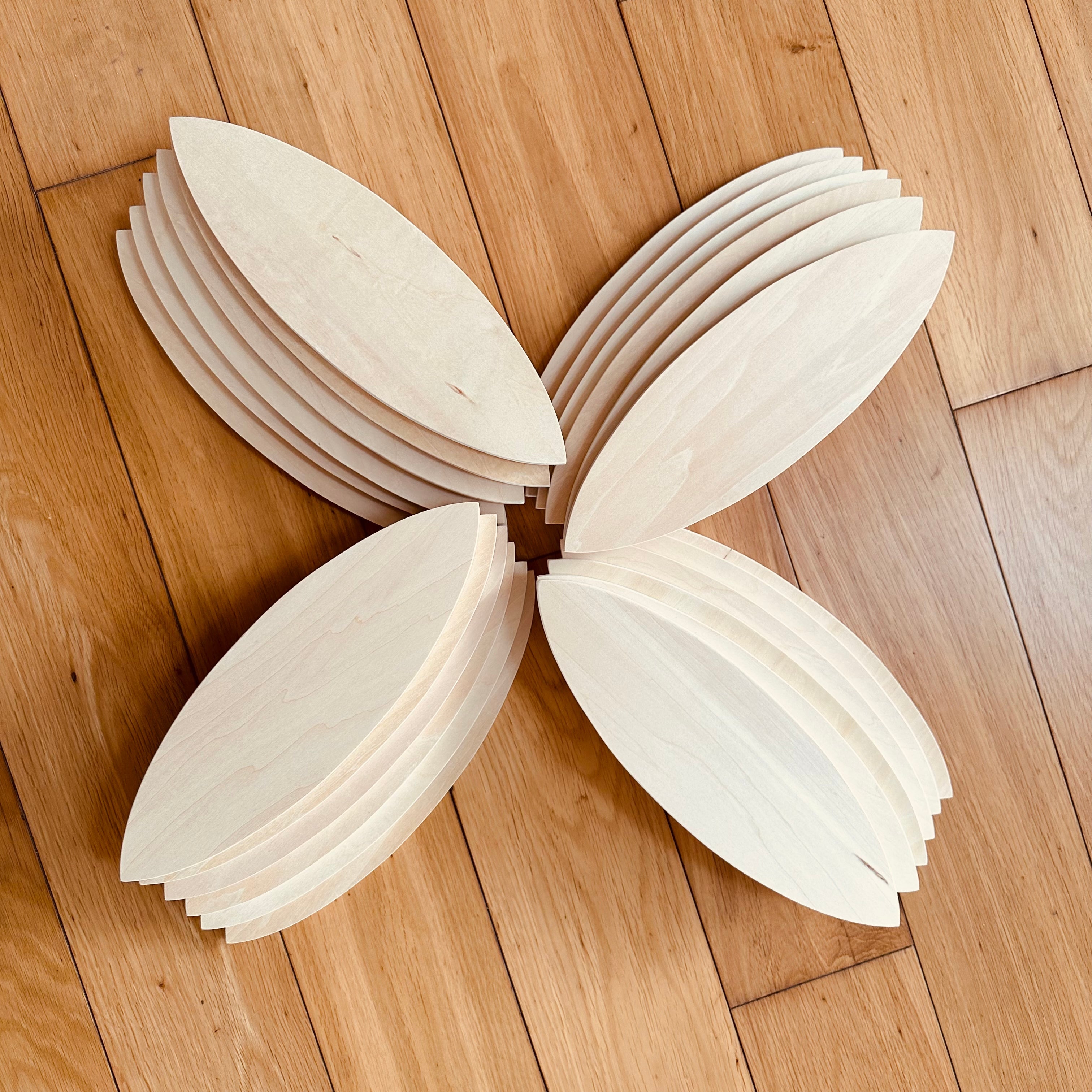 **Pre-order (Ships in 2-3 Weeks)**24 Pcs Natural Wooden Petal Mandala Platforms with Storage Tray