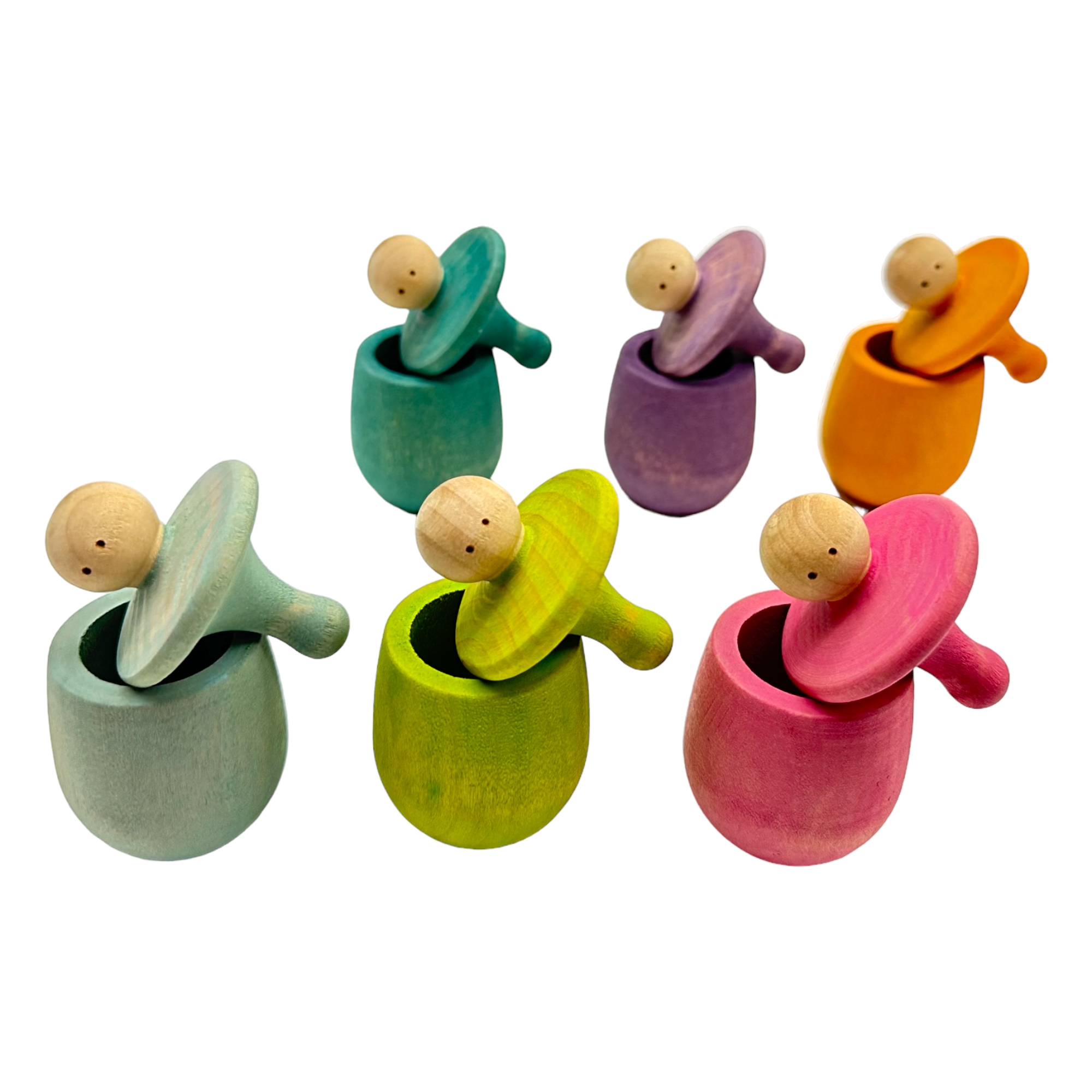 **Pre-order (Ships in 2-3 Weeks)**Set of 6 Stained Little Things Wooden Treasure Boxes – Pastel / Macaron Colors
