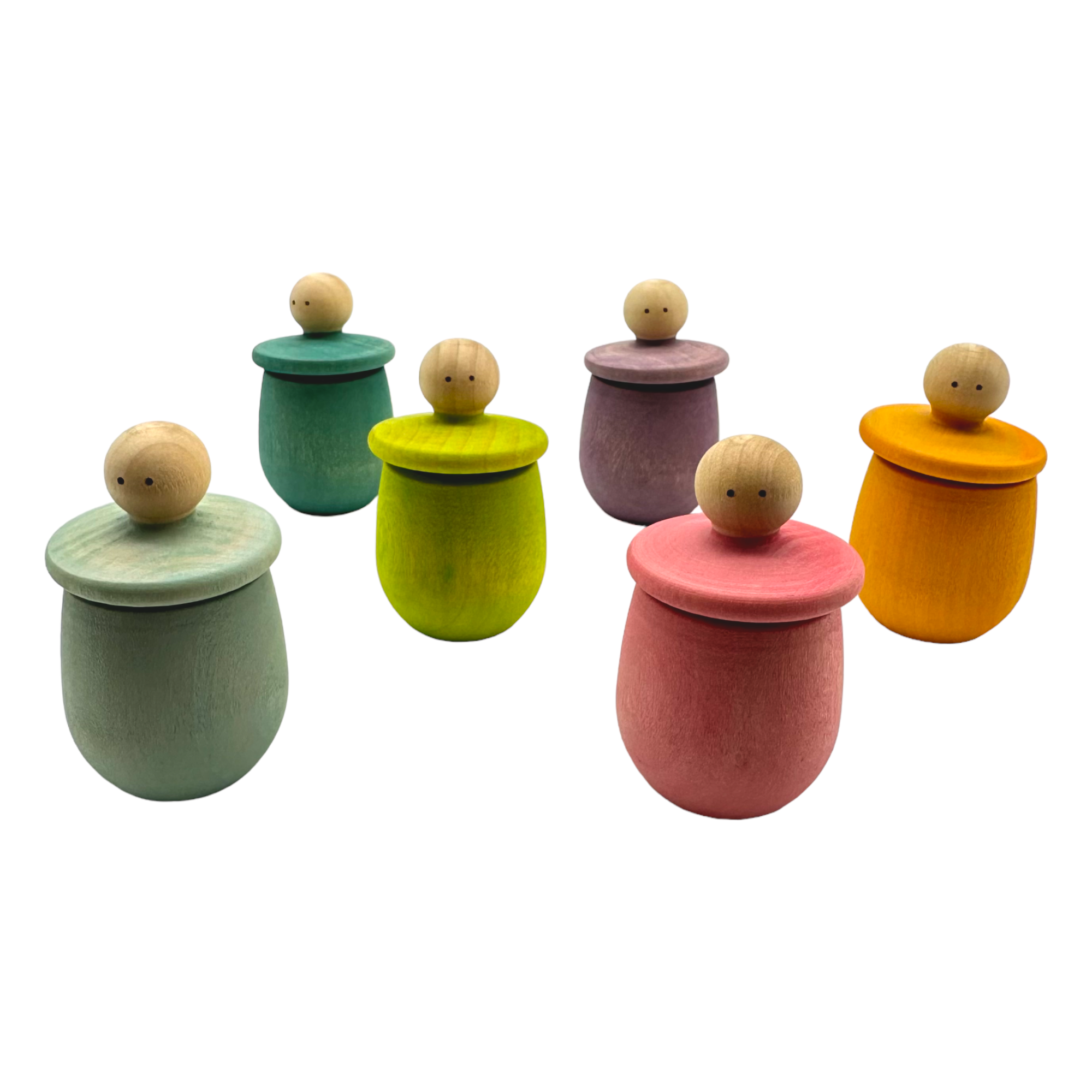 **Pre-order (Ships in 2-3 Weeks)**Set of 6 Stained Little Things Wooden Treasure Boxes – Pastel / Macaron Colors
