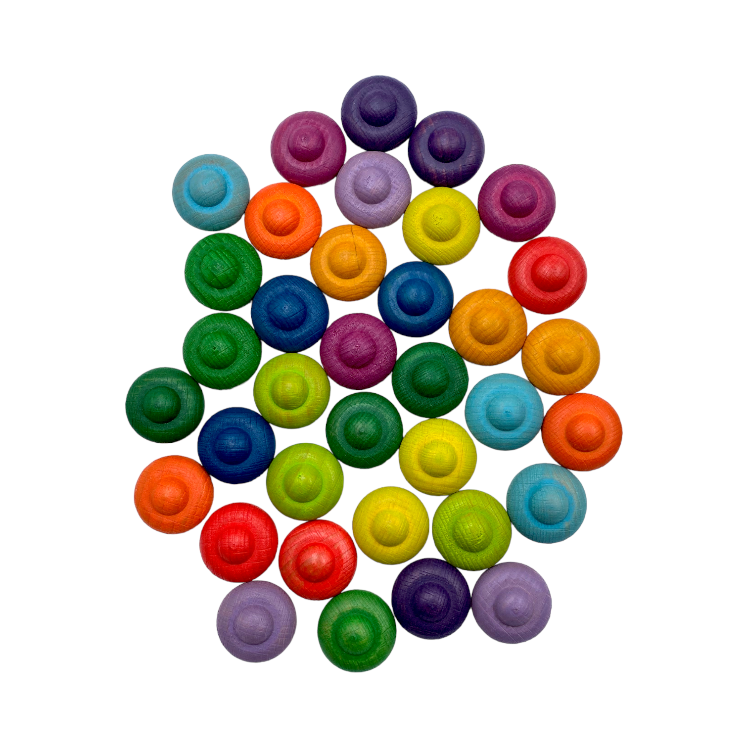 **Pre-order (Ships in 2-3 Weeks)**36 Pieces Colored Wooden Mandala Rainbow Loose Parts