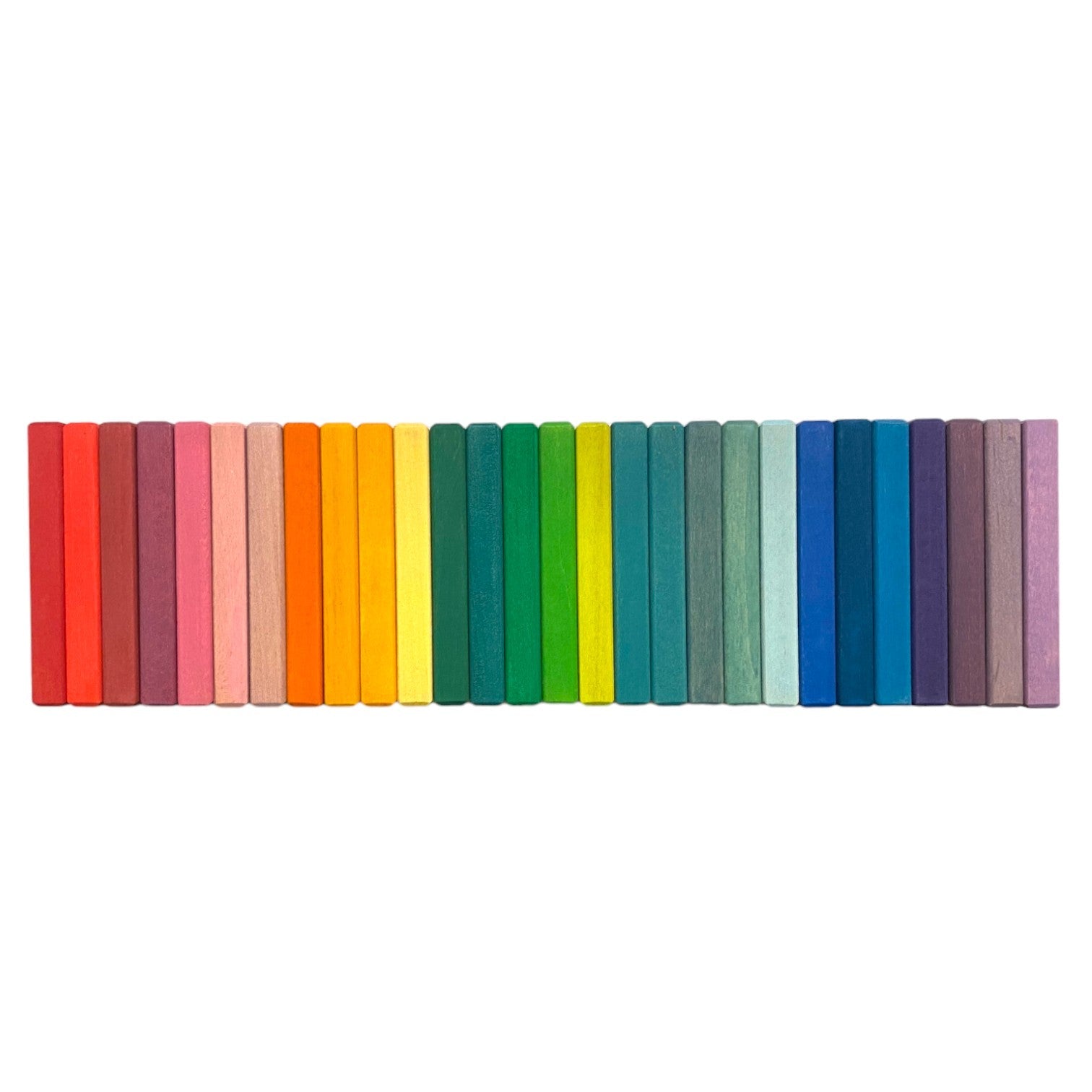 **Pre-order (Ships in 2-3 Weeks)**28 Pcs STAINED Wooden Rainbow Building Slats