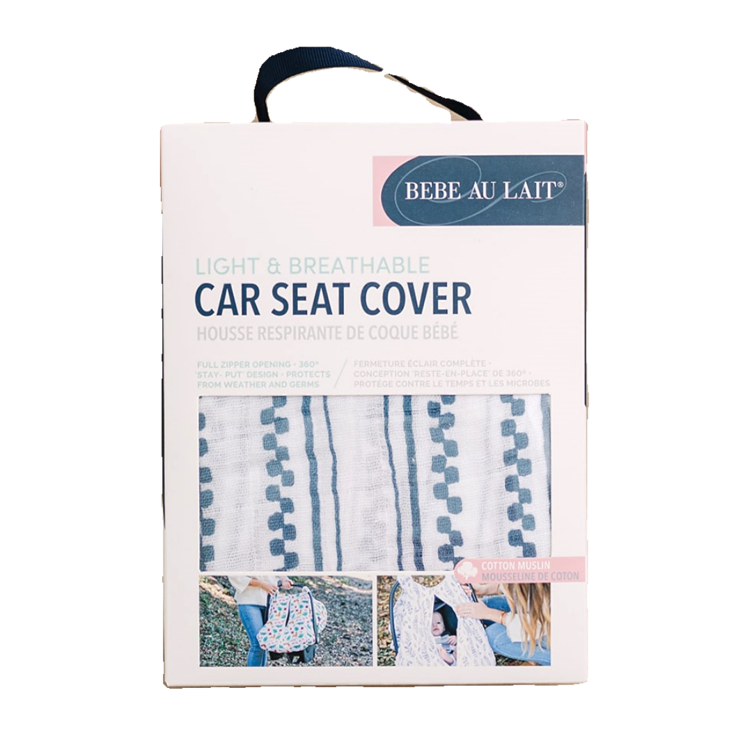 Western Stripe Classic Muslin Car Seat Cover Car Seat Cover Bebe au Lait   