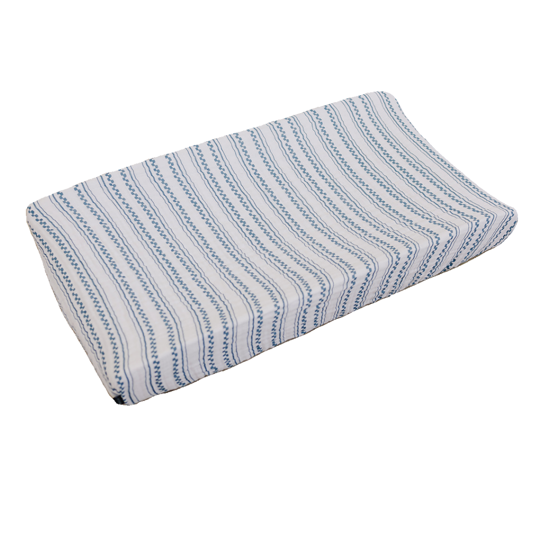 Western Stripe Classic Muslin Changing Pad Cover Changing Pad Cover Bebe au Lait   