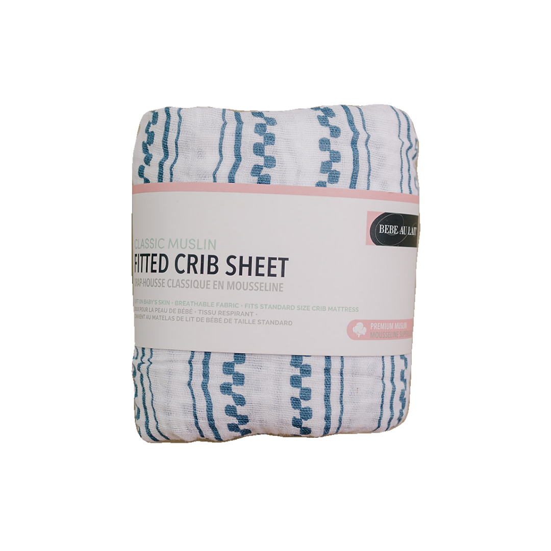 Western Stripe Classic Muslin Crib Sheet Crib Sheet Bebe au Lait   