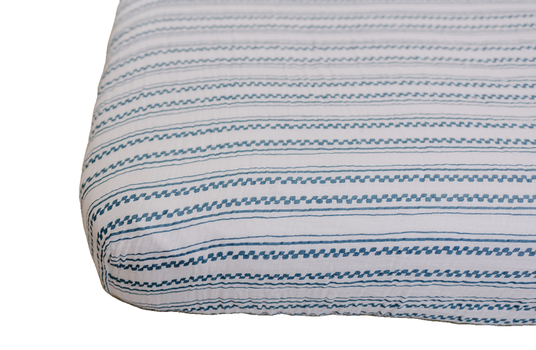 Western Stripe Classic Muslin Crib Sheet Crib Sheet Bebe au Lait   