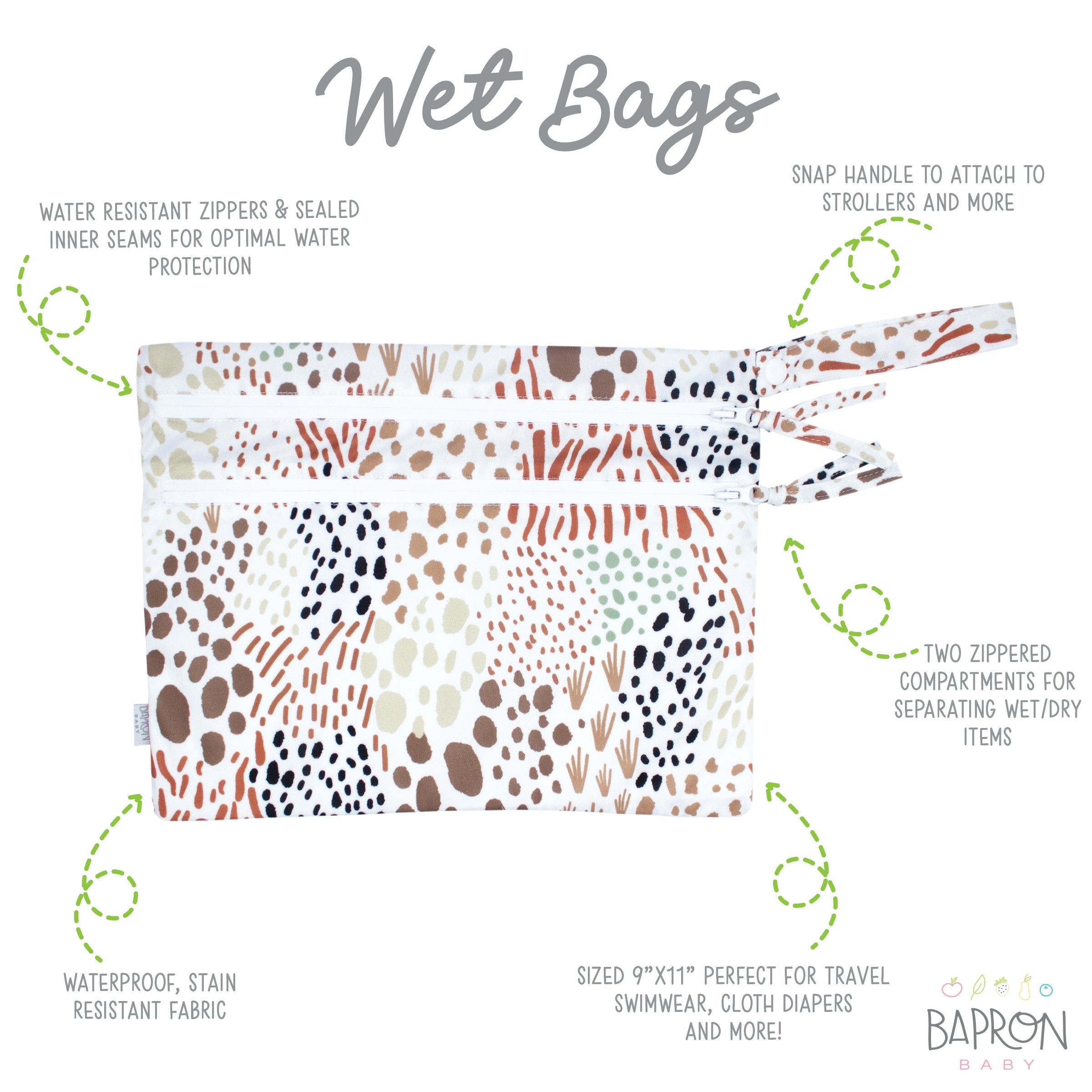 Wild - Waterproof Wet Bag (For mealtime, on-the-go, and more!)  BapronBaby   