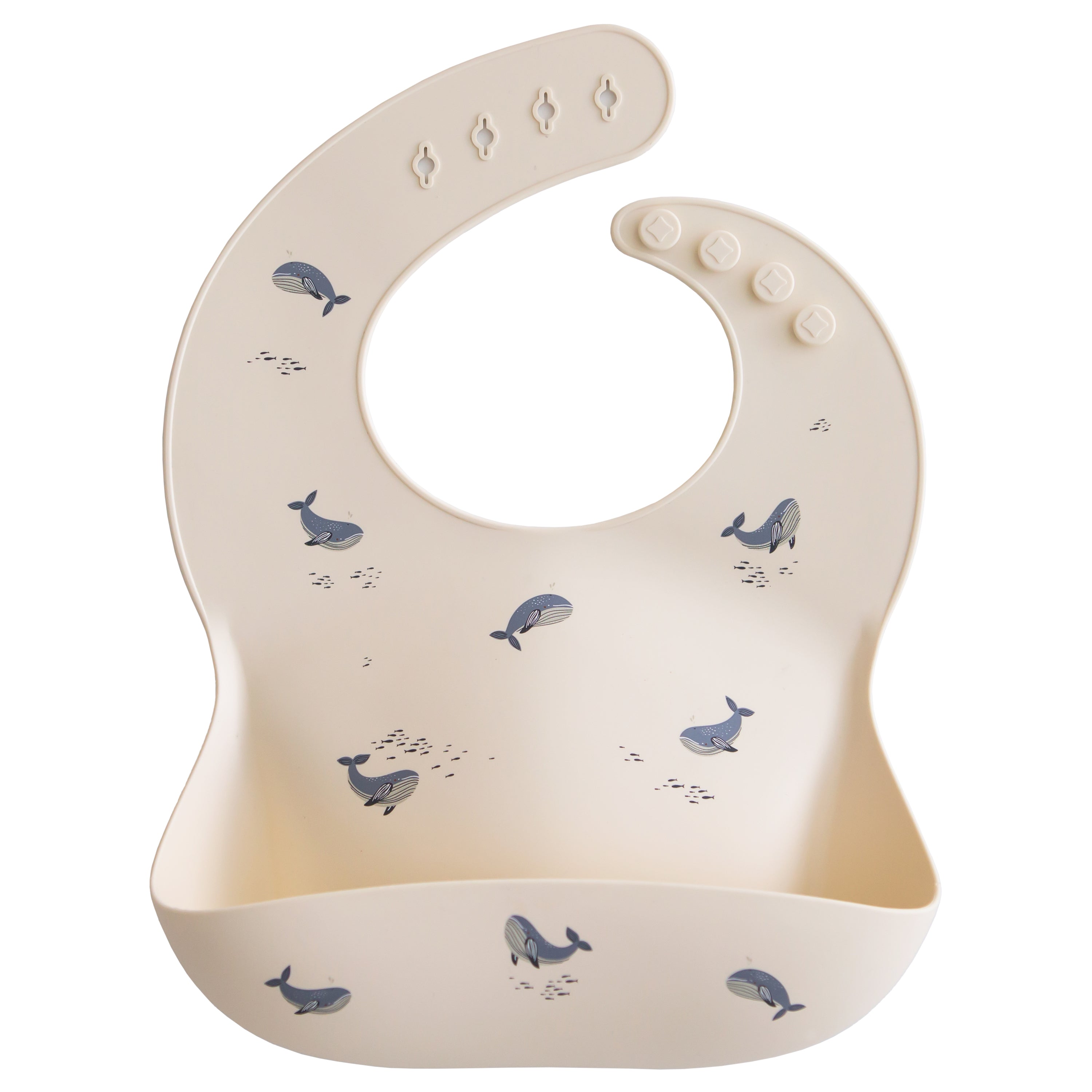 Silicone Baby Bib Silicone Bib Mushie Whales  