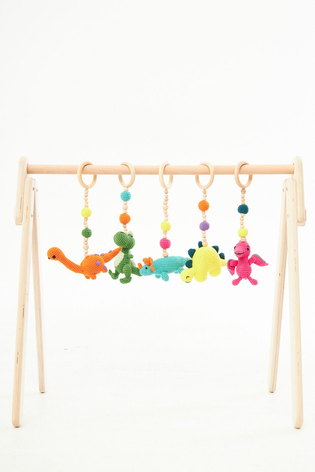 Montessori Baby Gym & Hanging Toys Set | Wooden Play Gym for Babies - Kidodido