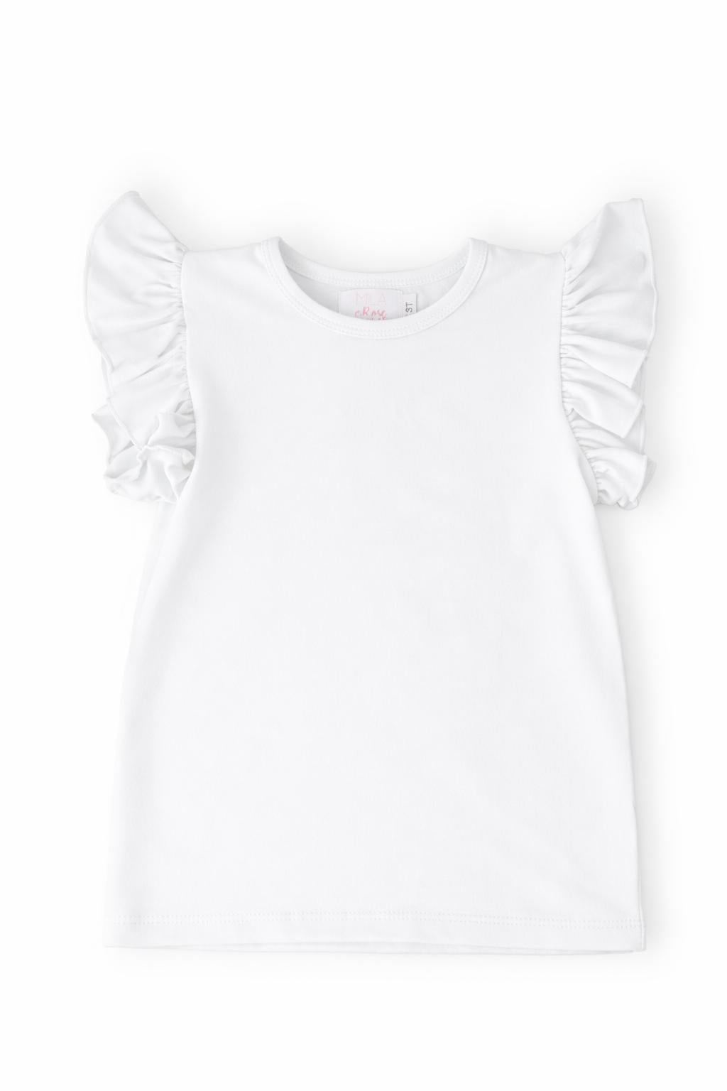 White S/S Ruffle Tee